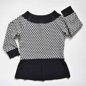 WHBM Geo Peplum Sweater